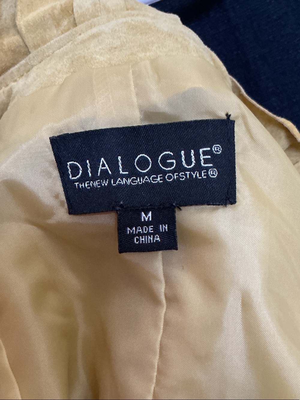 Dialogue Yellow Leather Suede Button-Front Jacket - Picture 5 of 6